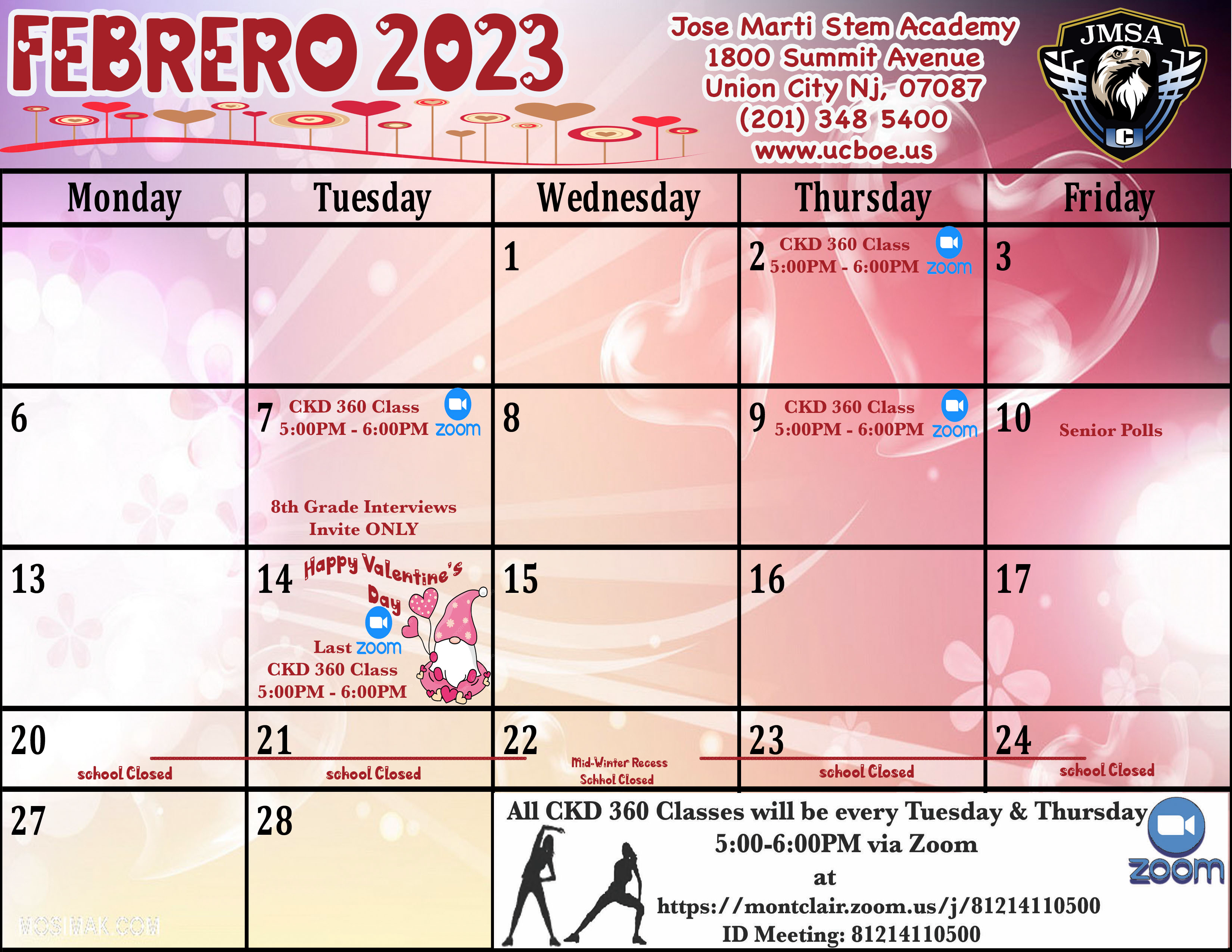February 2023 Calendar-Jose Martí STEM Academy