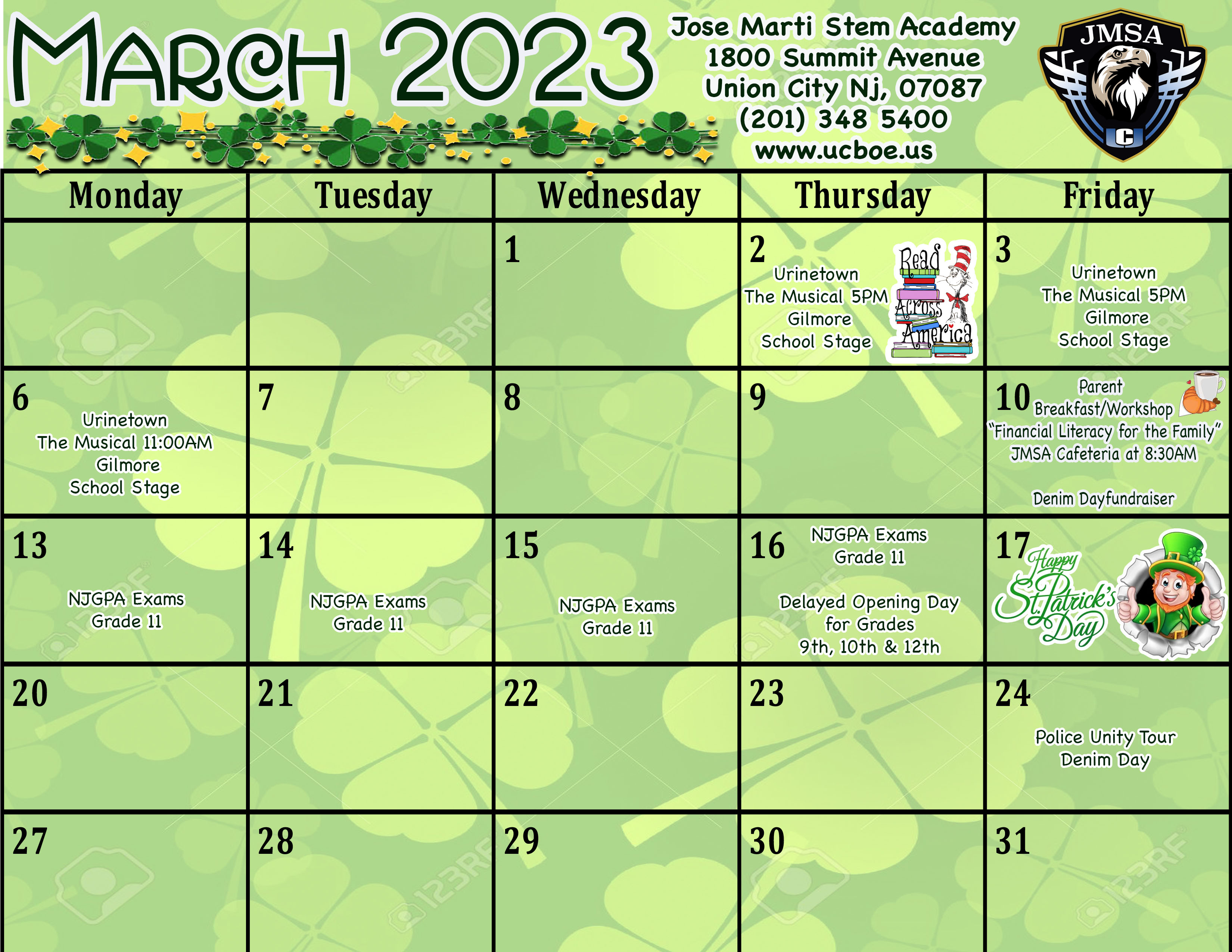 March 2023 Calendar-Jose Martí STEM Academy