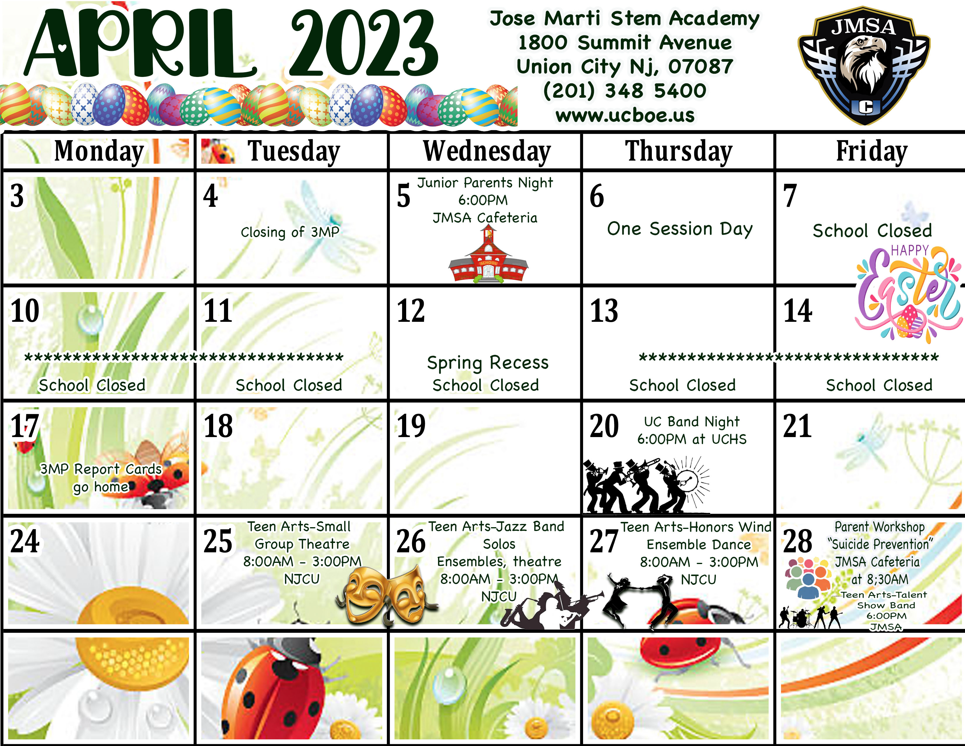 April 2023 Calendar-Jose Martí STEM Academy 