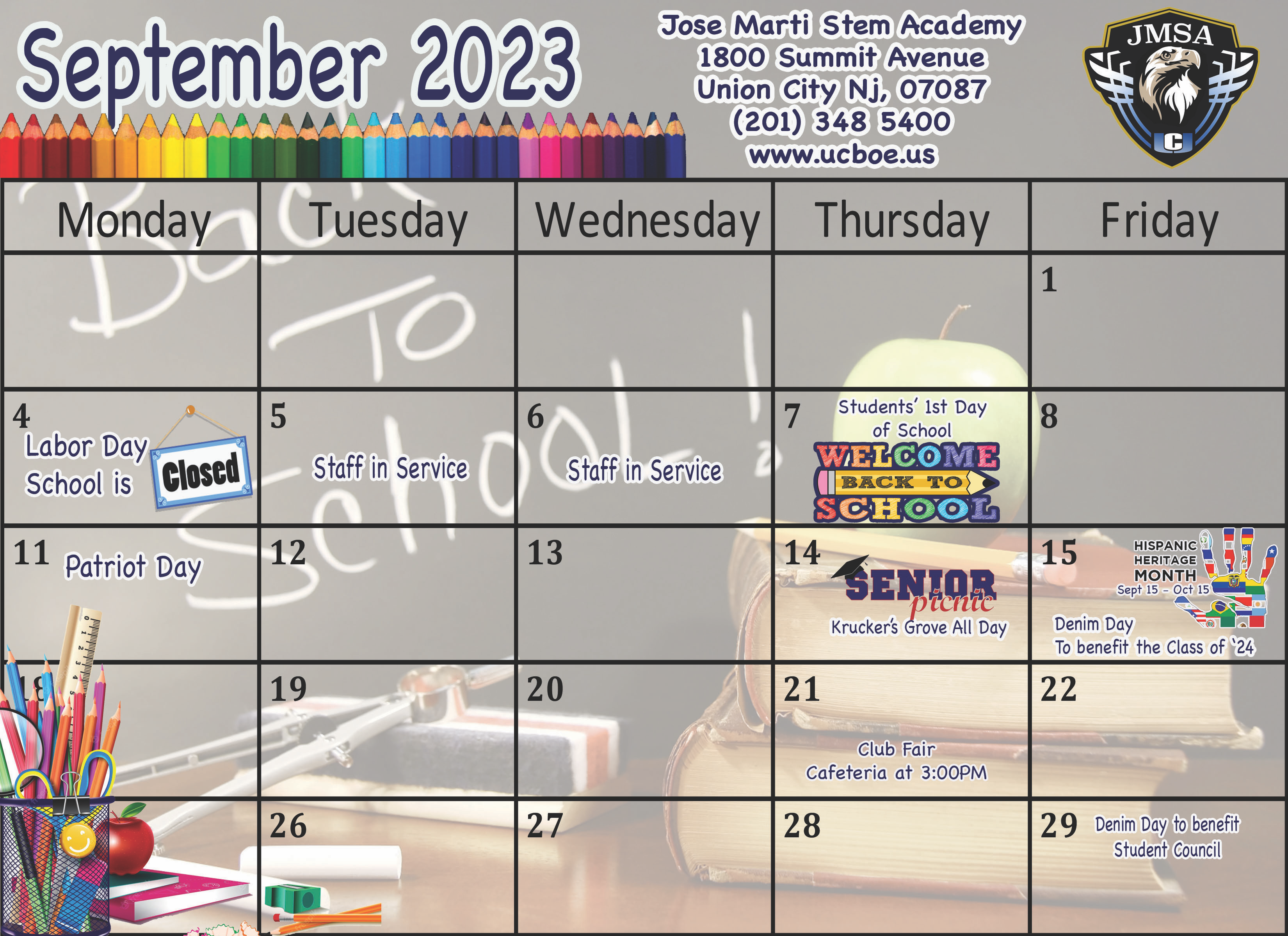 JMSA September 2023 Calendar