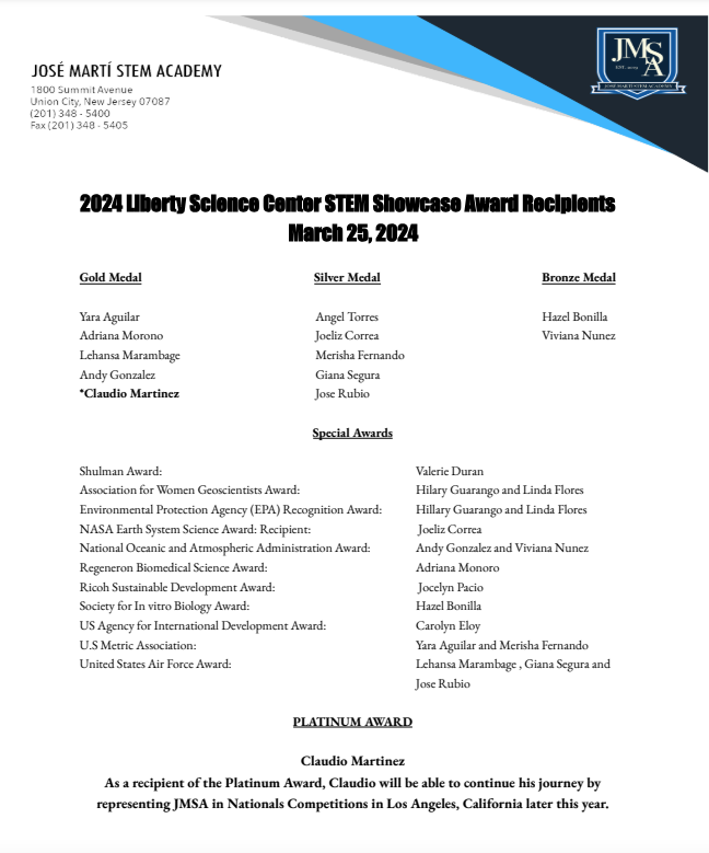 Congratulations to the STEM Showcase Award Winners